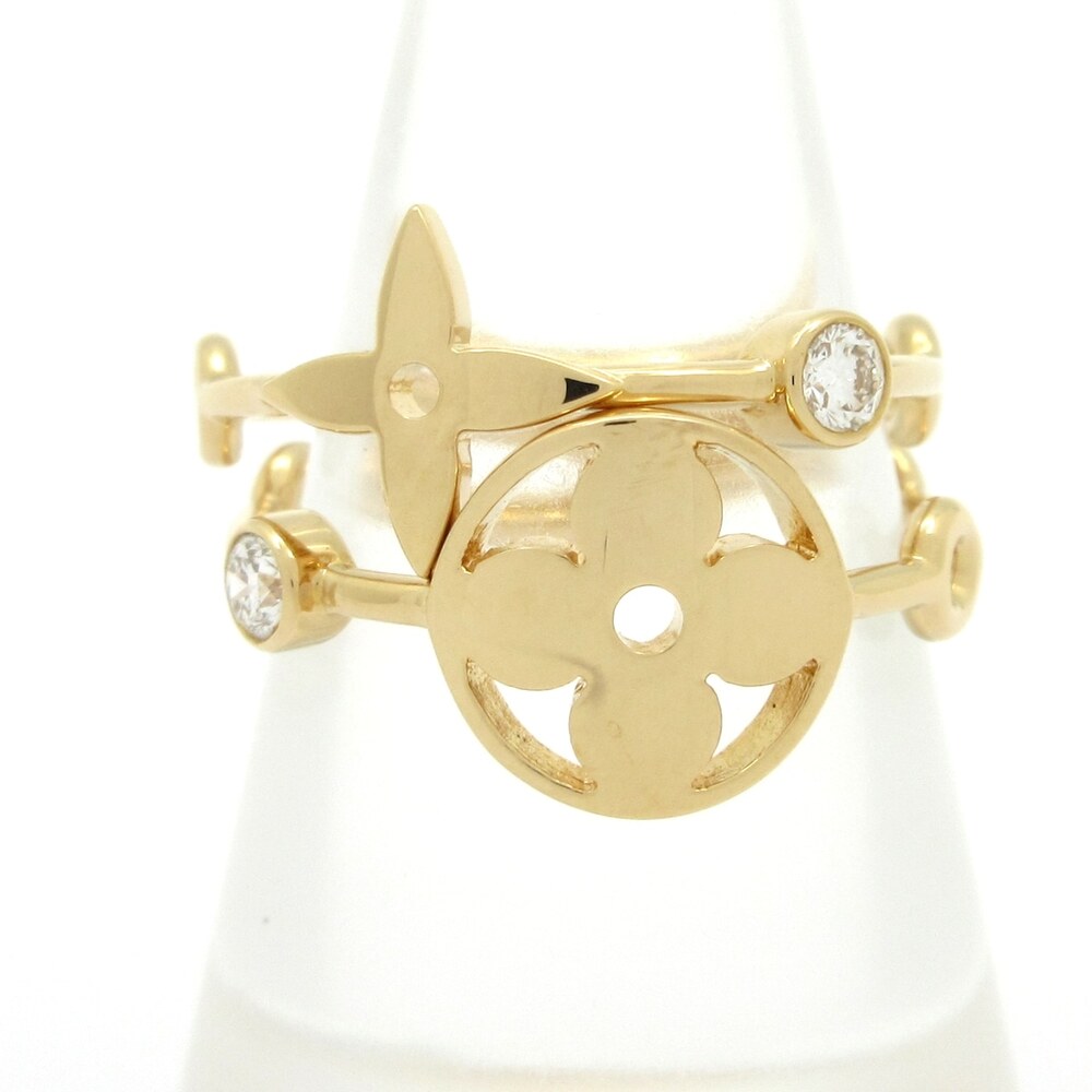 Louis Vuitton Berg Monogram Skin Others Ring Q9A72 18K Yellow Gold Diamond